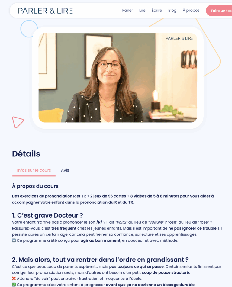 orthophoniste qui aide les parents à prononcer le R et TR chez leur enfant